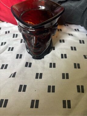 Amber Glass Face Vase / Tumbler